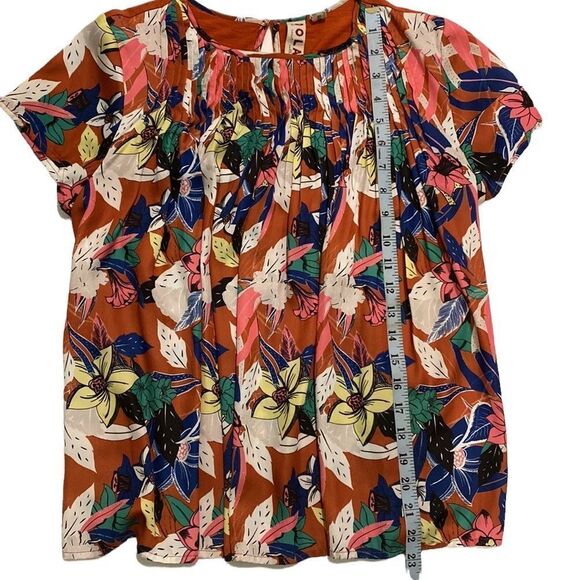 Anthropologie Dolan Left Coast Silk Short Sleeve Blouse - Picture 6 of 7